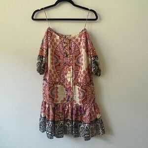 Artelier Nicole Miller Women's Multicolor Silk Floral Shift Dress Small Petite